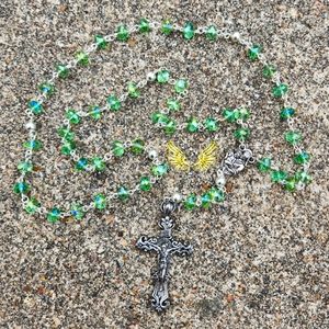 Green Crystal Rosary